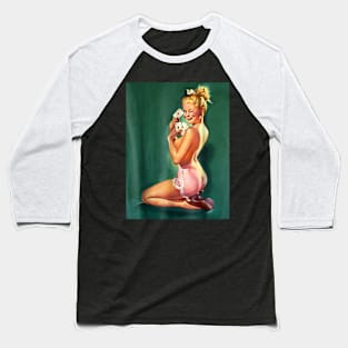 Sexy Pin Up Girl Playing Cards Baseball T-Shirt